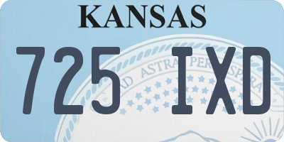 KS license plate 725IXD