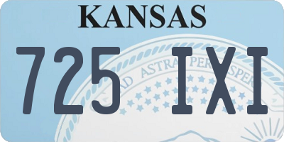 KS license plate 725IXI