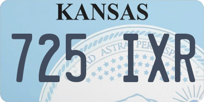 KS license plate 725IXR