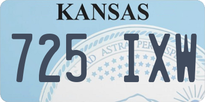KS license plate 725IXW