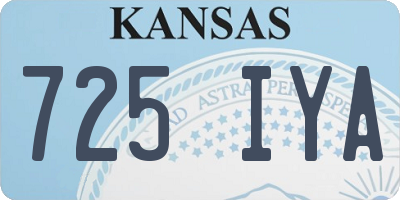 KS license plate 725IYA
