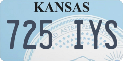 KS license plate 725IYS