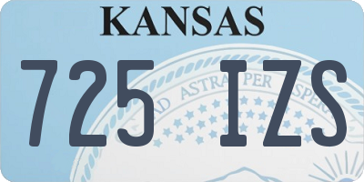 KS license plate 725IZS