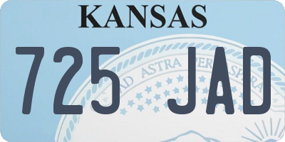 KS license plate 725JAD