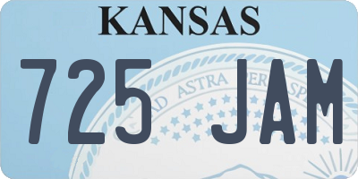 KS license plate 725JAM