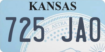 KS license plate 725JAO