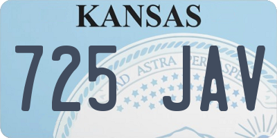 KS license plate 725JAV