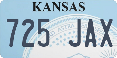 KS license plate 725JAX