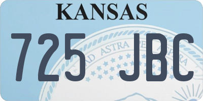 KS license plate 725JBC