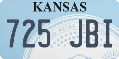 KS license plate 725JBI