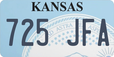 KS license plate 725JFA