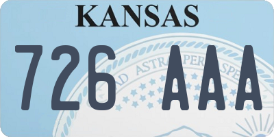 KS license plate 726AAA