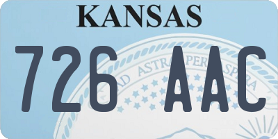 KS license plate 726AAC