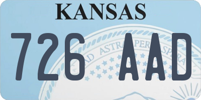 KS license plate 726AAD