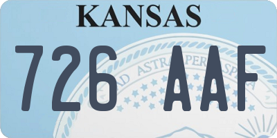 KS license plate 726AAF