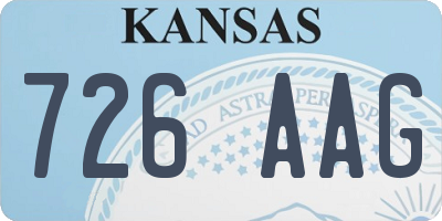 KS license plate 726AAG