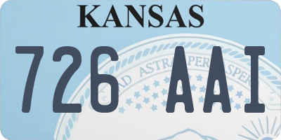 KS license plate 726AAI