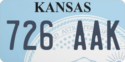 KS license plate 726AAK