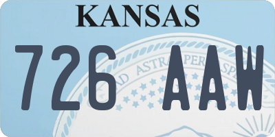 KS license plate 726AAW