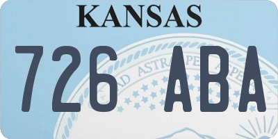 KS license plate 726ABA