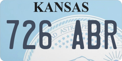 KS license plate 726ABR