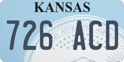 KS license plate 726ACD