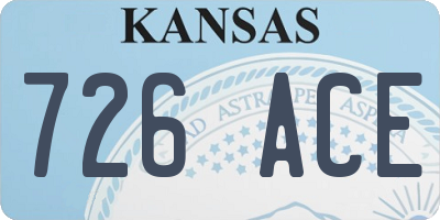 KS license plate 726ACE