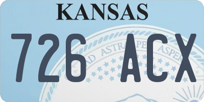 KS license plate 726ACX