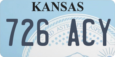 KS license plate 726ACY
