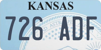 KS license plate 726ADF
