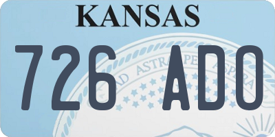 KS license plate 726ADO