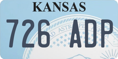 KS license plate 726ADP
