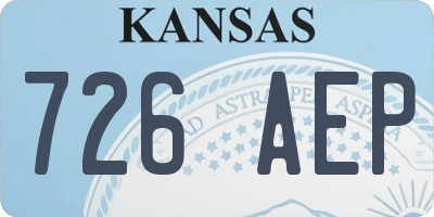 KS license plate 726AEP