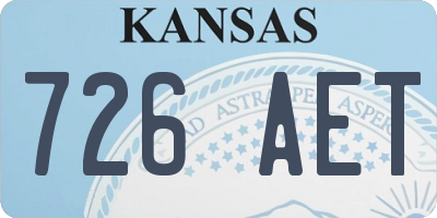KS license plate 726AET