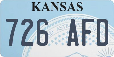 KS license plate 726AFD