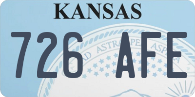 KS license plate 726AFE