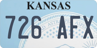 KS license plate 726AFX
