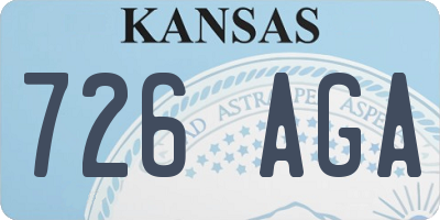 KS license plate 726AGA