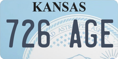 KS license plate 726AGE