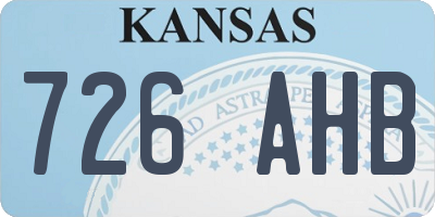 KS license plate 726AHB