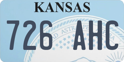 KS license plate 726AHC