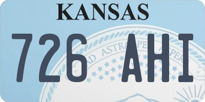 KS license plate 726AHI
