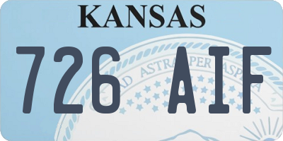 KS license plate 726AIF