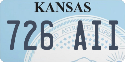 KS license plate 726AII