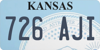KS license plate 726AJI