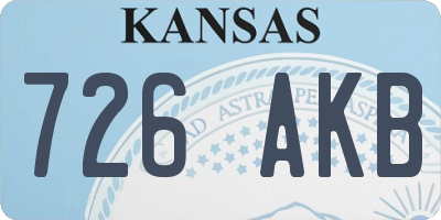 KS license plate 726AKB