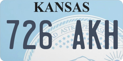 KS license plate 726AKH
