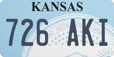 KS license plate 726AKI