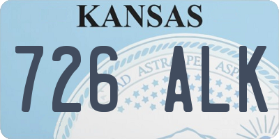 KS license plate 726ALK