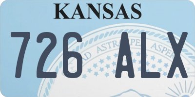 KS license plate 726ALX
